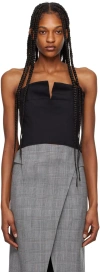 Recto Cropped Strapless Top In Black
