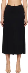 Recto Black Front Slit Midi Skirt In Black