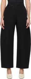 Recto High-rise Curved Legs Wool Pants In Black