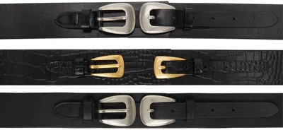 Recto Black Multi Leather Corset Belt