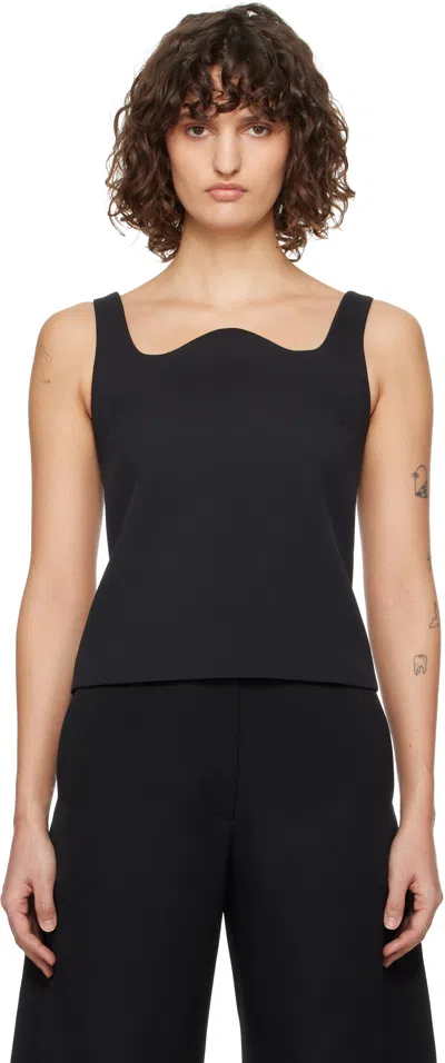 Recto Black Rc Signature Curved Neck Top