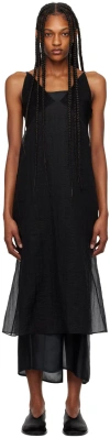 Recto Black Semi-sheer Midi Dress In Black