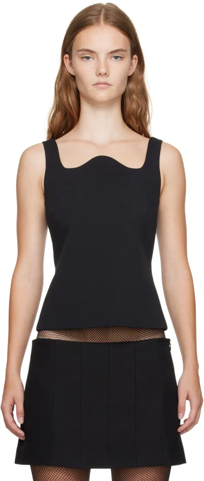 Recto Black Signature Curved Neck Tank Top