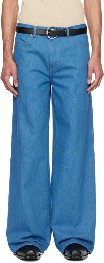 Recto Blue Flared Fit Jeans In Dl