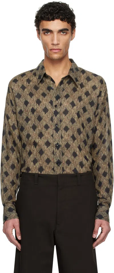 Recto Brown & Black 80s French Printing Daddy Shirt In Bk