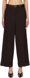 Recto Brown Belted Trousers In Brown