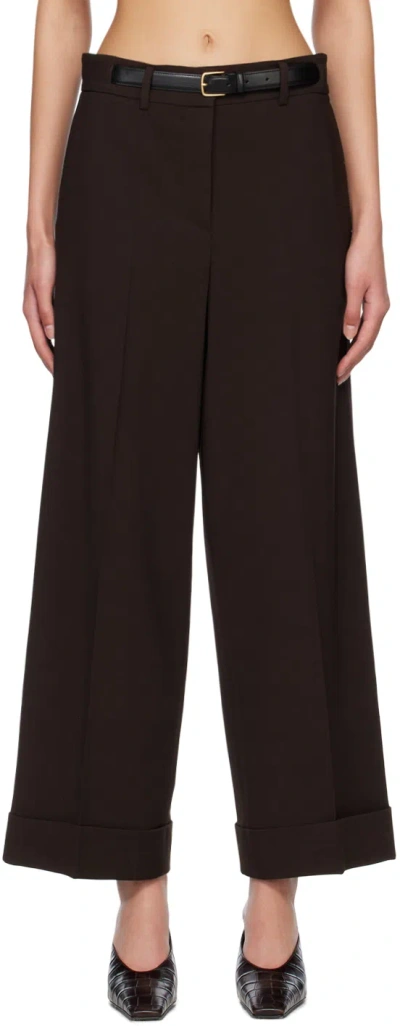 Recto Brown Belted Trousers