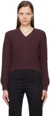 Recto Brown Cropped Sweater In Brown