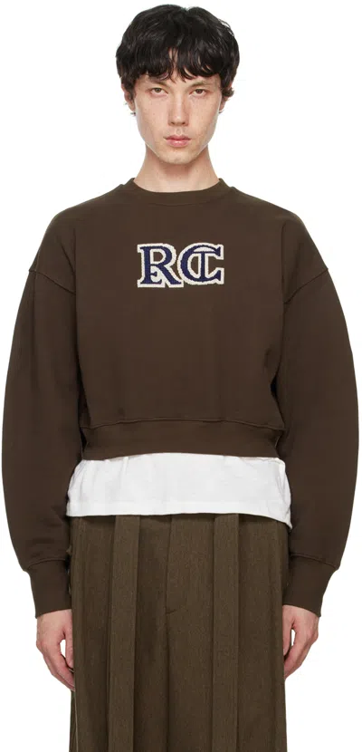 Recto Brown Embroidered-logo Sweatshirt In Vintage Brown