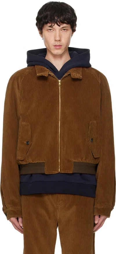 Recto Brown Jack Bomber Jacket In Red Brown