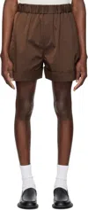 Recto Brown Roll-up Banding Shorts In Rb