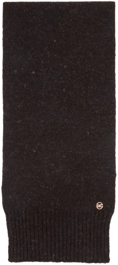 Recto Brown Shetland Wool Scarf In Vb Vintage Brown