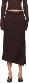 Recto Burgundy Asymmetric Midi Skirt In Wine