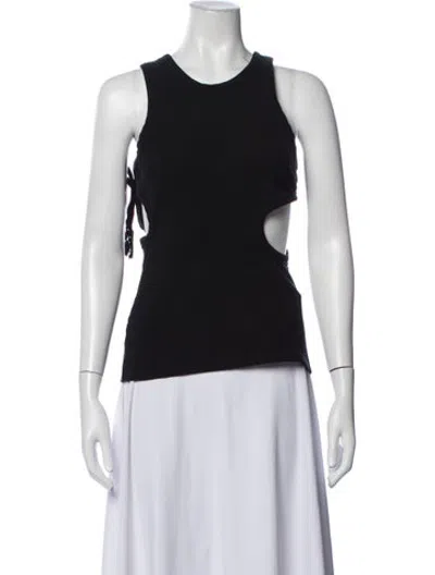 Pre-owned Recto Crew Neck Sleeveless Top In Black