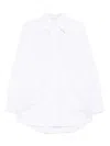Recto Double-collar Striped Shirt In White