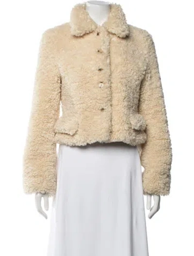 Pre-owned Recto Faux Fur Jacket In Neutrals