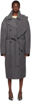 Recto Gray Handmade Kuse Coat In Melange Grey