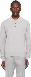 Recto Gray Rc Patch Polo In Light Grey