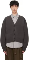 Recto Gray Ruth Cardigan In Bluish Charcoal