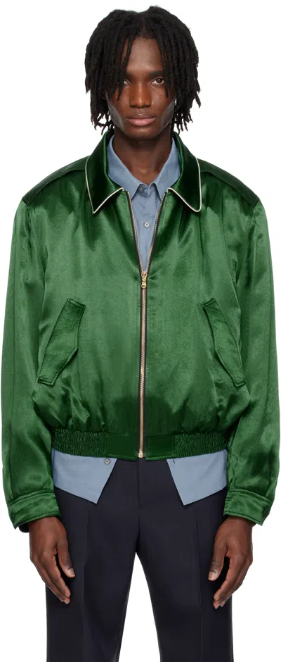 Recto Green 80s Fluid Ben Jacket In Vn