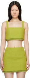 Recto Green Tara Tank Top In Yellow Green