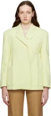 Recto Green Waist Up Hourglass Blazer In Lemon Yellow
