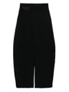 Recto High-rise Curved Legs Wool Pants In Schwarz