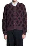 Recto Argyle-pattern Polo Cardigan In Brown
