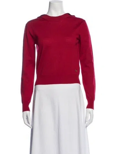 Pre-owned Recto Merino Wool Crew Neck Sweater In Red