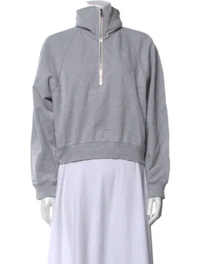 Pre-owned Recto Mock Neck Long Sleeve Sweatshirt In Grey