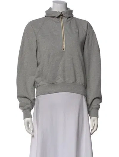 Pre-owned Recto Mock Neck Long Sleeve Sweatshirt In Grey