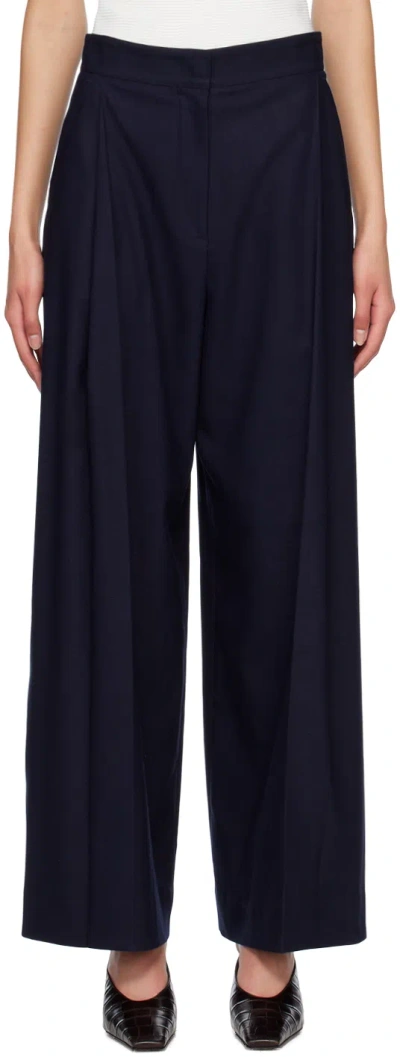 Recto Navy Corte Trousers In Dark Navy