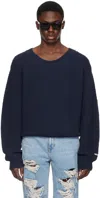 RECTO NAVY JACQUARD PATCH SWEATER