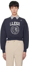 Recto Llege-logo Cropped Sweatshirt In Navy