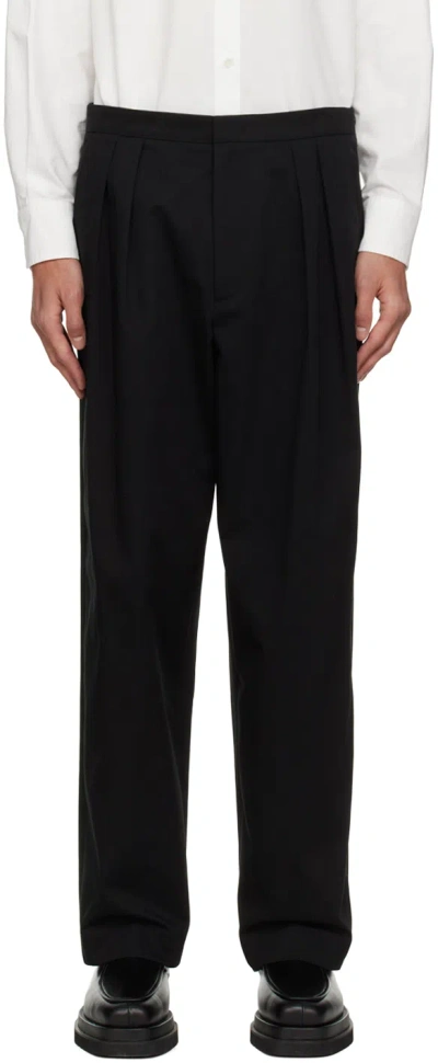 Recto Navy Wide-leg Trousers In Dv Dark Navy