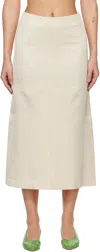Recto Off-white Front Slit Midi Skirt In Cream