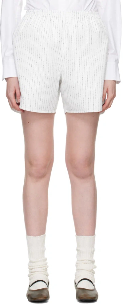 Recto Off-white Nep Stripe Shorts In Off White