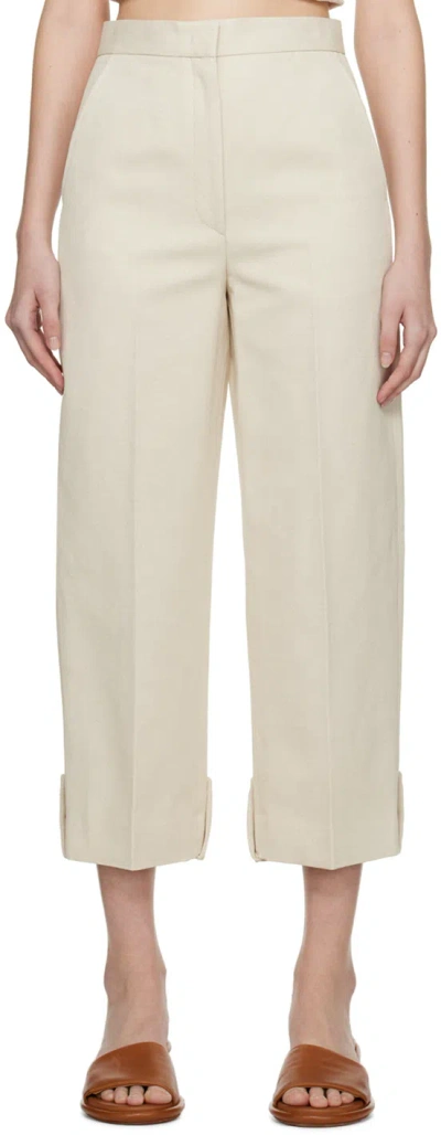 Recto Off-white Roll Up Trousers In Ecru