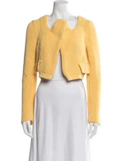 Pre-owned Recto Open Front Sweater In Yellow