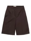 Recto Pleat Detail Shorts In Brown