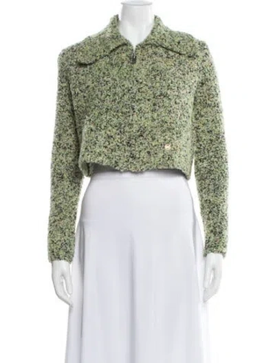 Pre-owned Recto Printed Bolero In Green