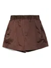 Recto Brown Roll-up Banding Shorts In Brown