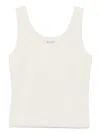Recto Scoop-neck Compact Knit Top In Neutrals
