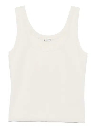 Recto Scoop-neck Compact Knit Top In Neutrals