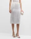 Recto White H-line Midi Skirt In White