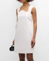 Recto White Signature Curved Neck Minidress In Off White