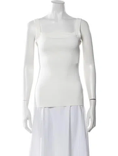Pre-owned Recto Square Neckline Sleeveless Top In White