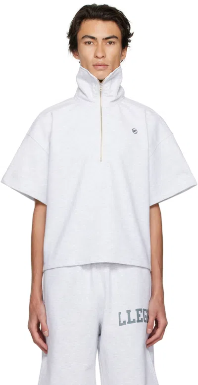 Recto Ssense Exclusive Gray Half-zip Polo In Gr Grey