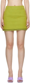 Recto Ssense Exclusive Green Miniskirt In Yellow Green