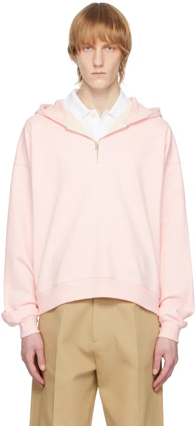 Recto Ssense Exclusive Pink Embroidered Hoodie In Pk Pink
